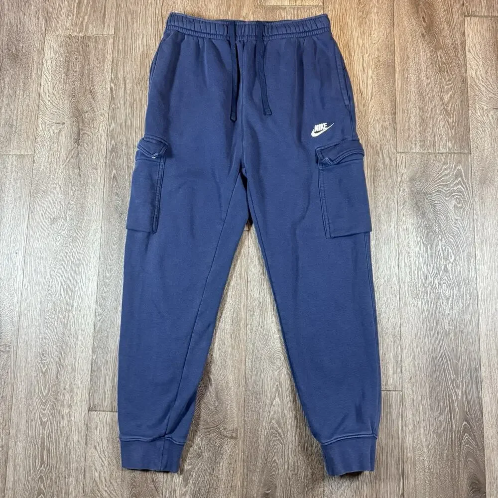 Nike Joggers Mens Small Sportswear Club Fleece Cargo Blue CD3129-410